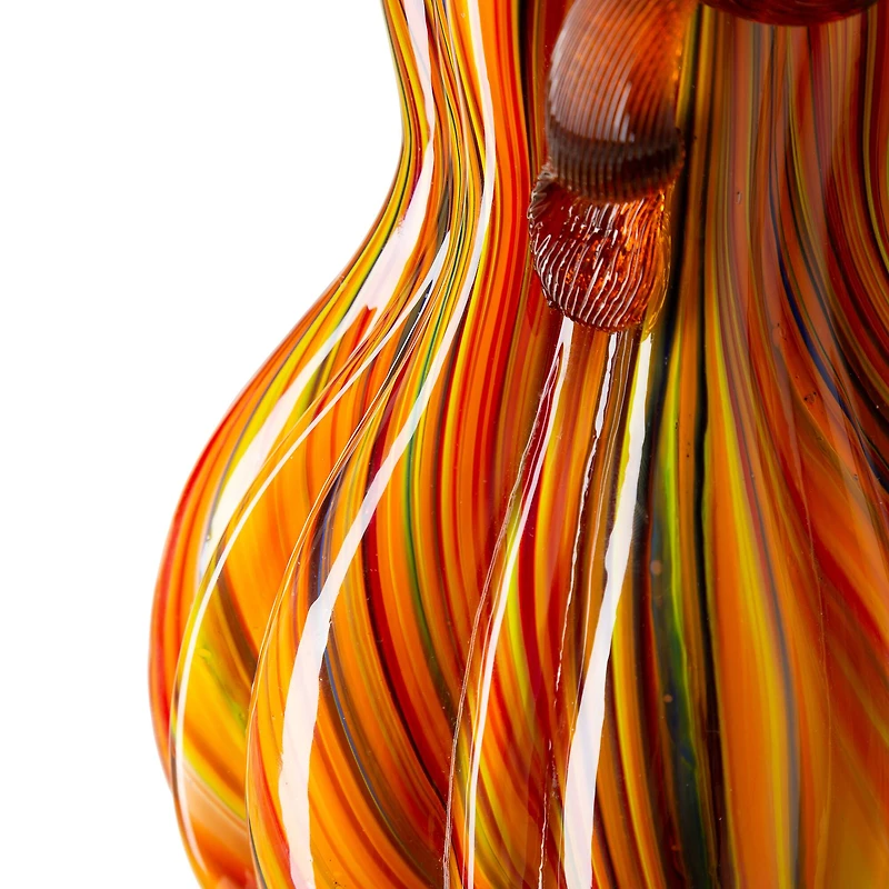 Glitzhome® 8.5" Multi Striped Glass Gourd