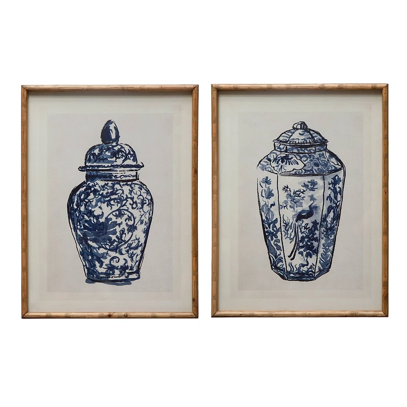 Hello Honey® Ginger Jar Wall Art with Wood Frame & Glass Cover Set