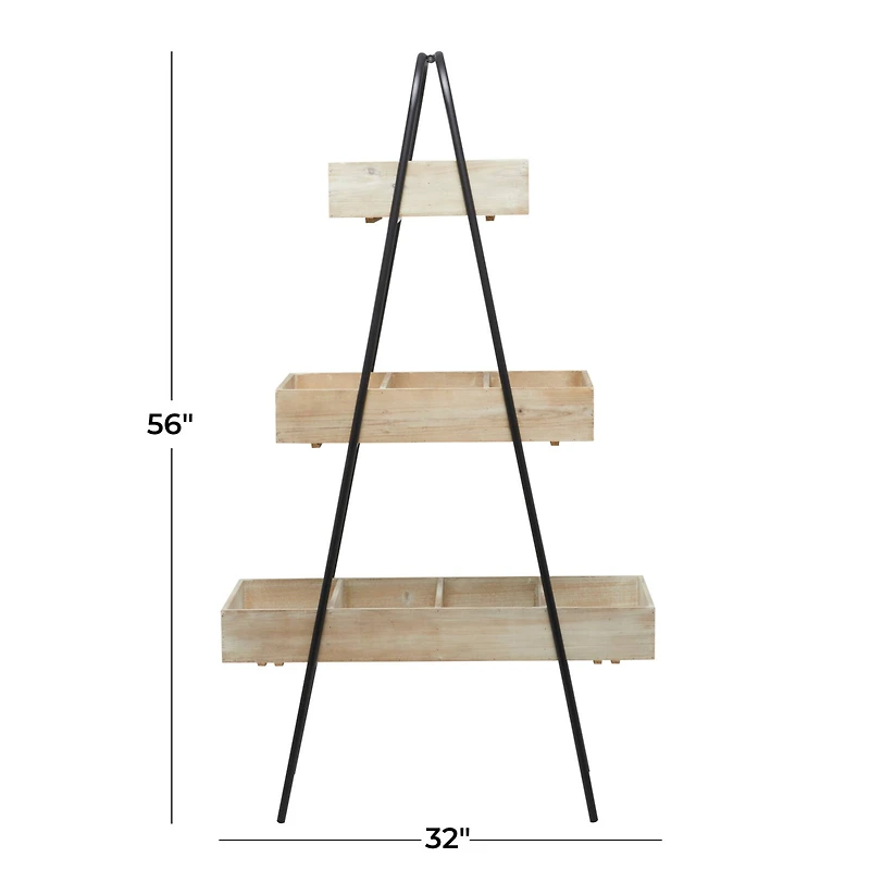 Brown Fir Modern Farmhouse Plantstand, 56" x 32" x 13"
