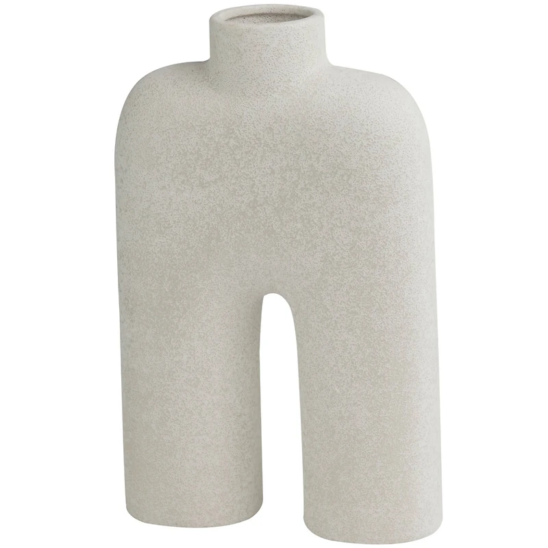 The Novogratz 13" Arched Abstract White Ceramic Vase