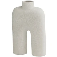 The Novogratz 13" Arched Abstract White Ceramic Vase
