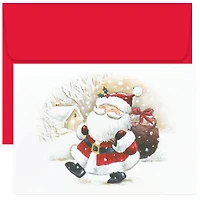 JAM Paper 5" x 7" Happy Santa Cards & Matching Envelopes Set, 18ct.