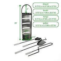 Mind Reader 4 Piece Fireplace Iron Steel Tool Set