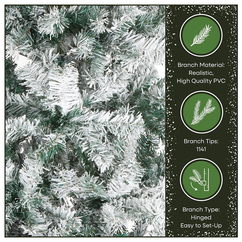 9ft. Unlit Acacia Flocked Artificial Christmas Tree