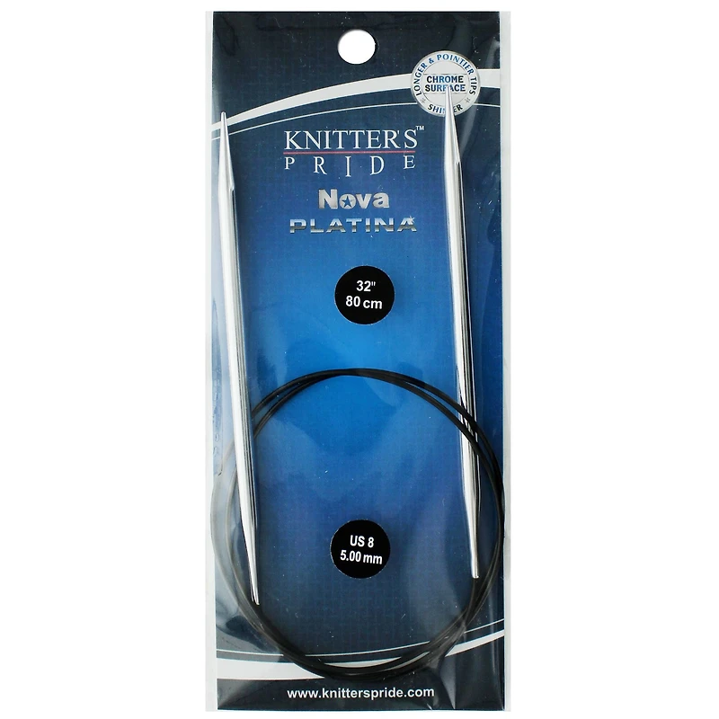 Knitter's Pride™ Nova Platina 32" Circular Knitting Needles, Size 8