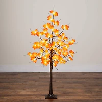 4ft. Pre-Lit Minimalist Autumn Maple Artificial Fall Tree with 56 Warm White LED Lights
