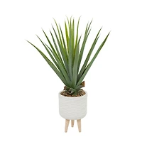 The Novogratz 3ft. Potted White Plastic Modern Aloe Vera Artificial Foliage