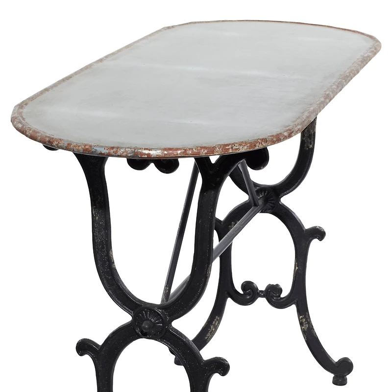 Grey Farmhouse Metal Console Table, 29" x 45"