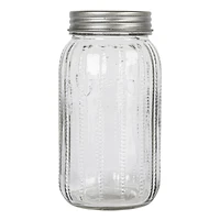 Hello Honey Coffee Embossed Glass Jar with Metal Lid