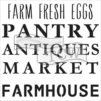 The Crafter's Workshop Rustic Signs Stencil, 12" x 12"