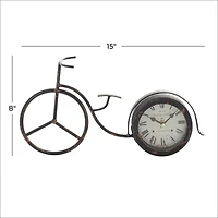 15" Black Metal Farmhouse Bicycle Clock