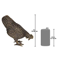 Design Toscano 9" Barnyard Hen Solid Cast Bronze Garden Statue
