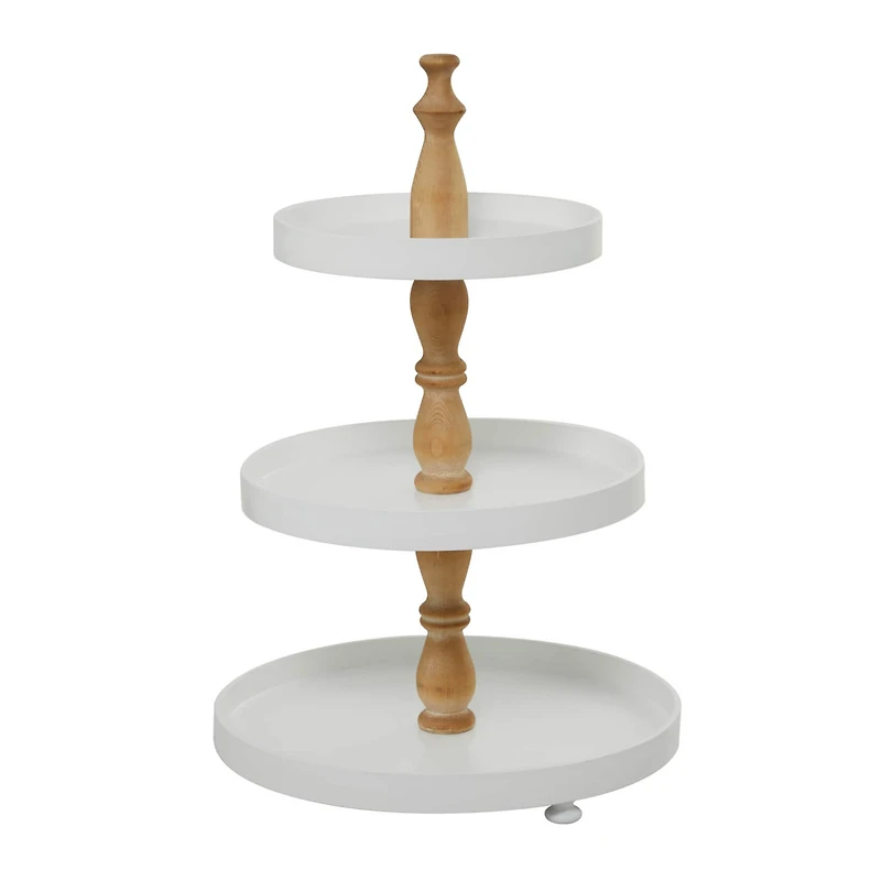 White Farmhouse Tiered Server, 16" x 16" x 24"