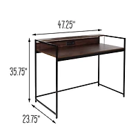 Honey Can Do Walnut & Black Computer Desk