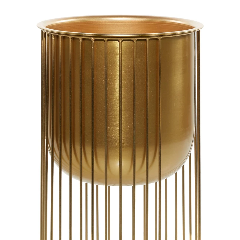 Gold Metal Contemporary Glam Planter Set