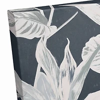 Navy Botanical Leaves Canvas Wall Art