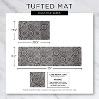 Blue And Gray Stripe Tufted Loop Textilene Mat