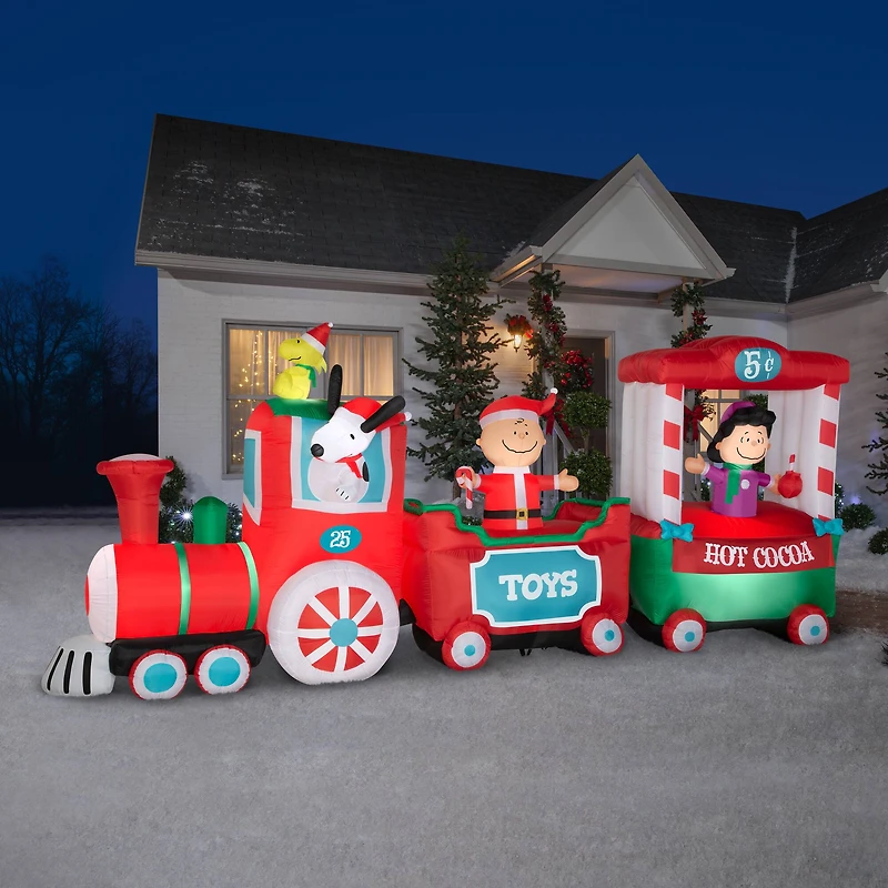 7.5ft. Airblown® Inflatable Peanuts Christmas Train
