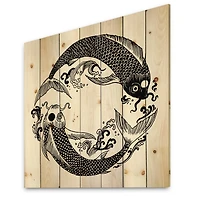 Designart - Chinese Koi Fish In Chinoiserie Style III