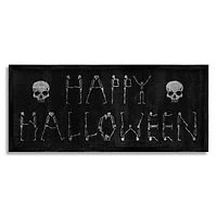 Stupell Industries Happy Halloween Skeleton Letters Framed Giclee Art