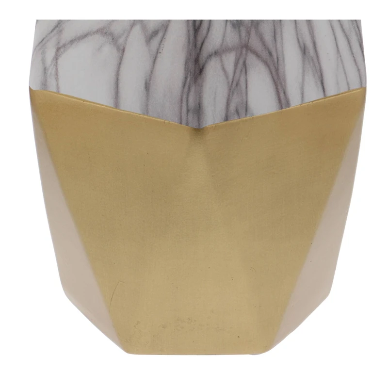 18" Gold Stoneware Contemporary Vase