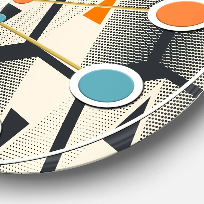 Designart 'Abstract Retro Triangular Geometrics Mid-Century Modern Wall Clock