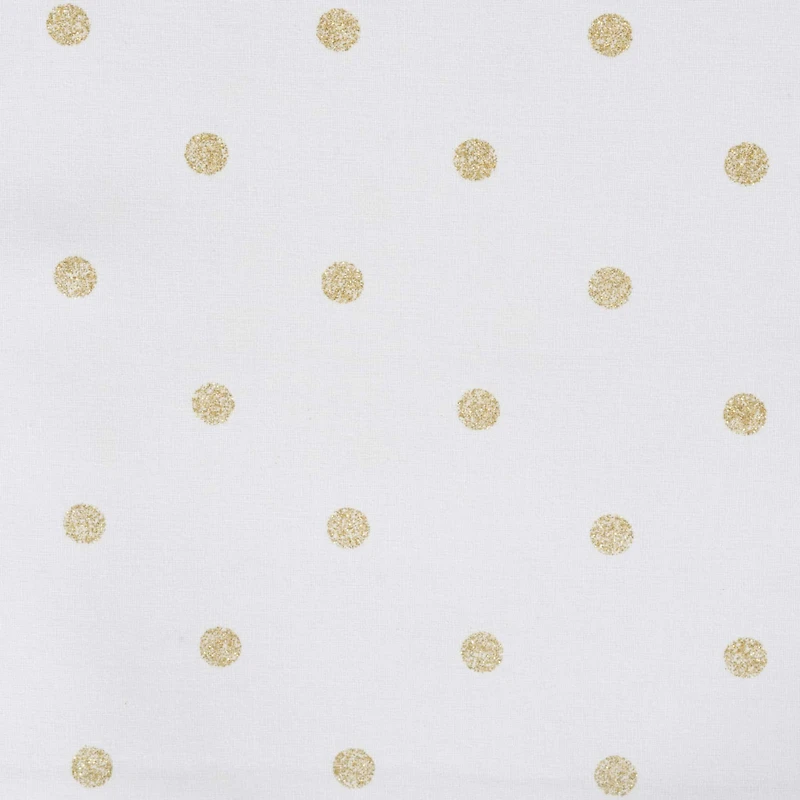 Metallic White/Gold Reversible Polka Dot Table Runner 13" x 72"