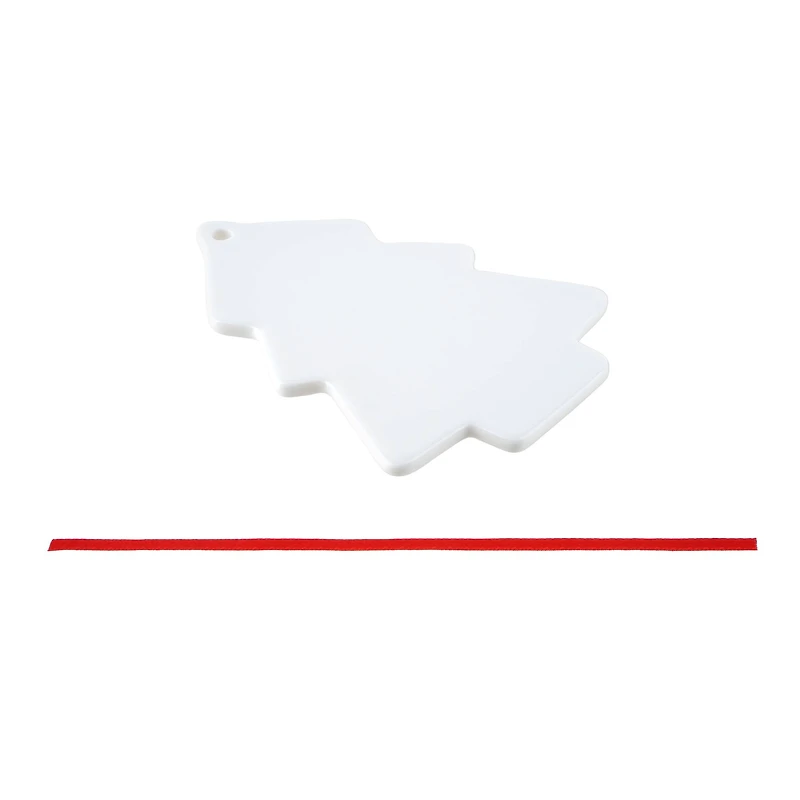 4" Tree Ceramic Sublimation Ornaments, 3ct. by Make Market®