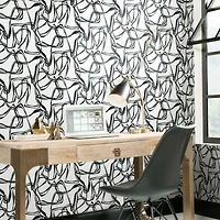 RoomMates Black Ribbon Trail Peel & Stick Wallpaper