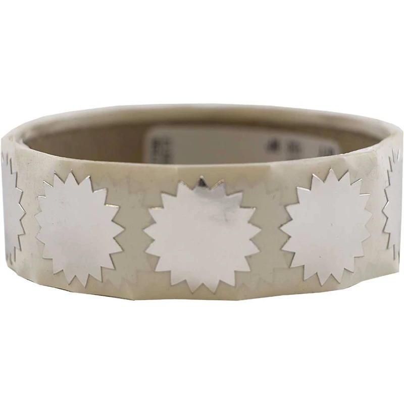 JAM Paper Silver Serrated Edge Circle Label Wafer Seals