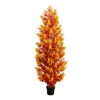 5ft. UV Resistant Autumn Artificial Fall Cedar Tree (Indoor/Outdoor)