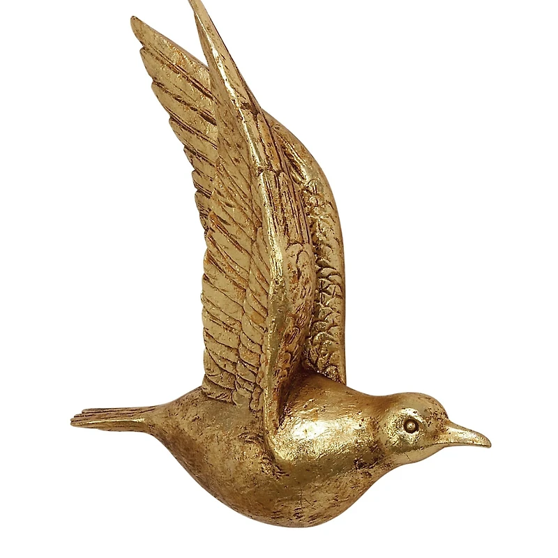 Gold Polystone Coastal Birds Wall Decor Set