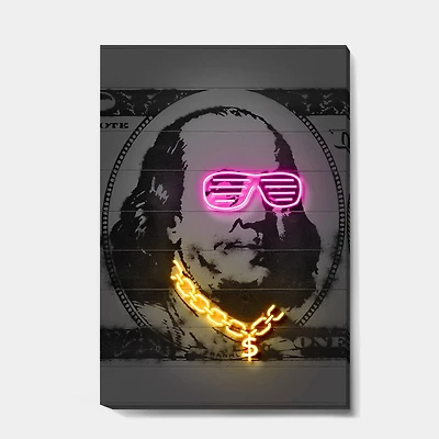 Designart - Benjamin Franklin Neon Rap
