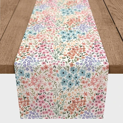 Colorful Blooms Twill Table Runner