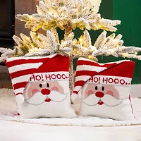 Glitzhome® Hooked 3D Santa Pillow Set