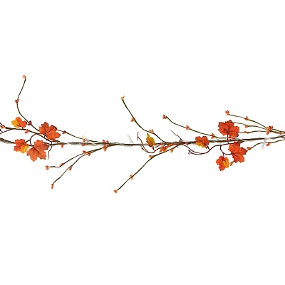 20ct. LED Warm White LED Red Leaf Garland String Lights by Ashland®