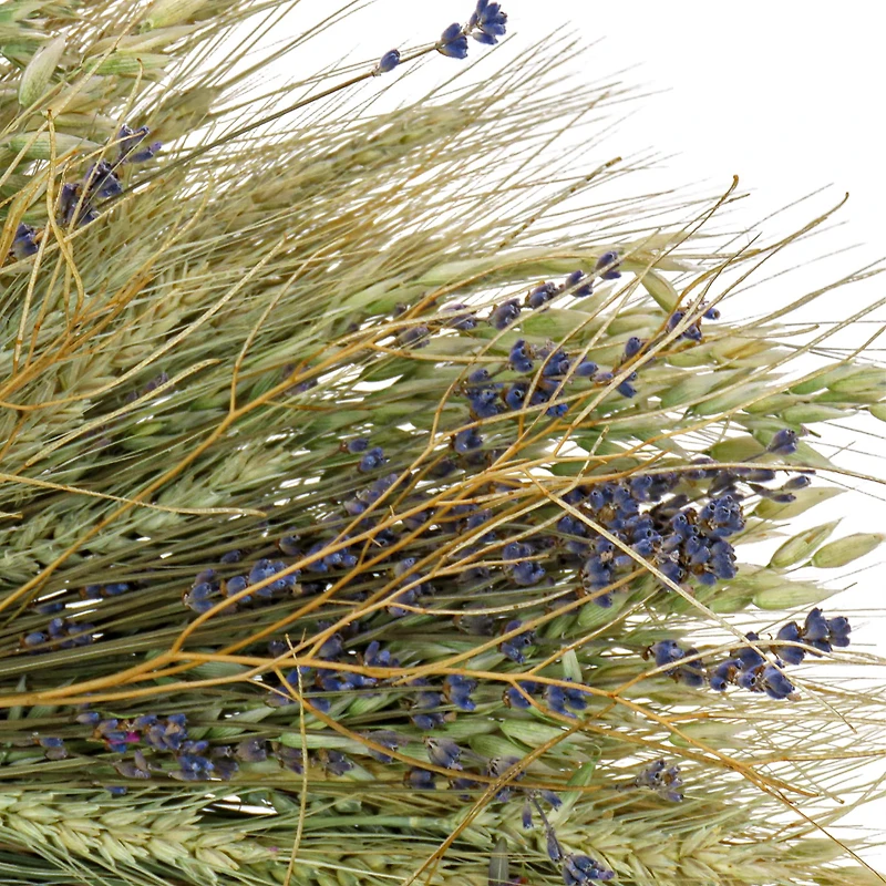 22'' Wheat and Lavender Flowers Spring Wreath
