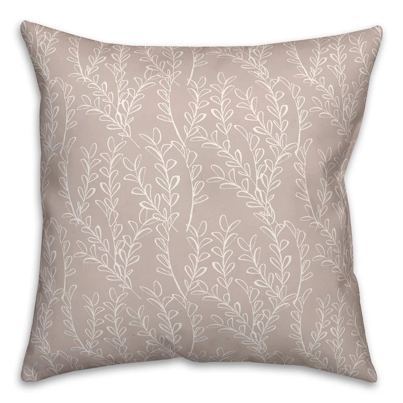 Simple Leafy Branch Pattern Throw Pillow