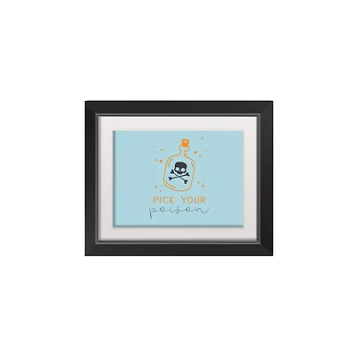 Poison Skull Black Framed Print Wall Art