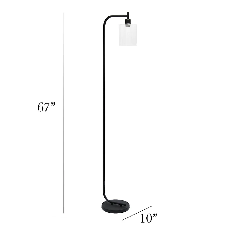 Simple Designs™ Iron Lantern Floor Lamp with Glass Shade
