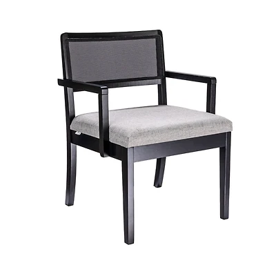 Hello Honey® 2.5ft. Crawford Mid-Century Modern Solid Wood Black Arm Chair