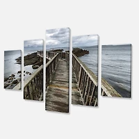 Designart - Wooden Pier on North Irish Coastline