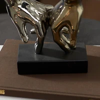 8" Silver Porcelain Hands Sculpture