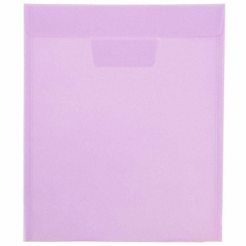 JAM Paper 9.75" x 11.75" Lilac Plastic Open End Tuck Flap Envelopes, 12ct.