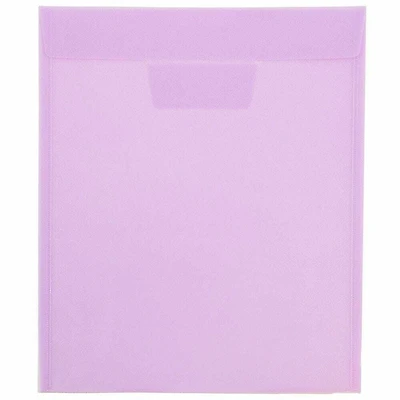JAM Paper 9.75" x 11.75" Lilac Plastic Open End Tuck Flap Envelopes, 12ct.