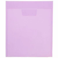 JAM Paper 9.75" x 11.75" Lilac Plastic Open End Tuck Flap Envelopes, 12ct.