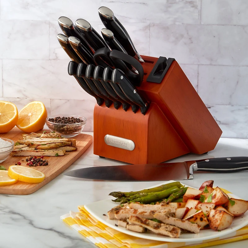 Farberware Edgekeeper Professional Black Cherry 15-Piece Block Set