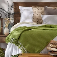 DII® Antique Green Solid Ribbed Throw