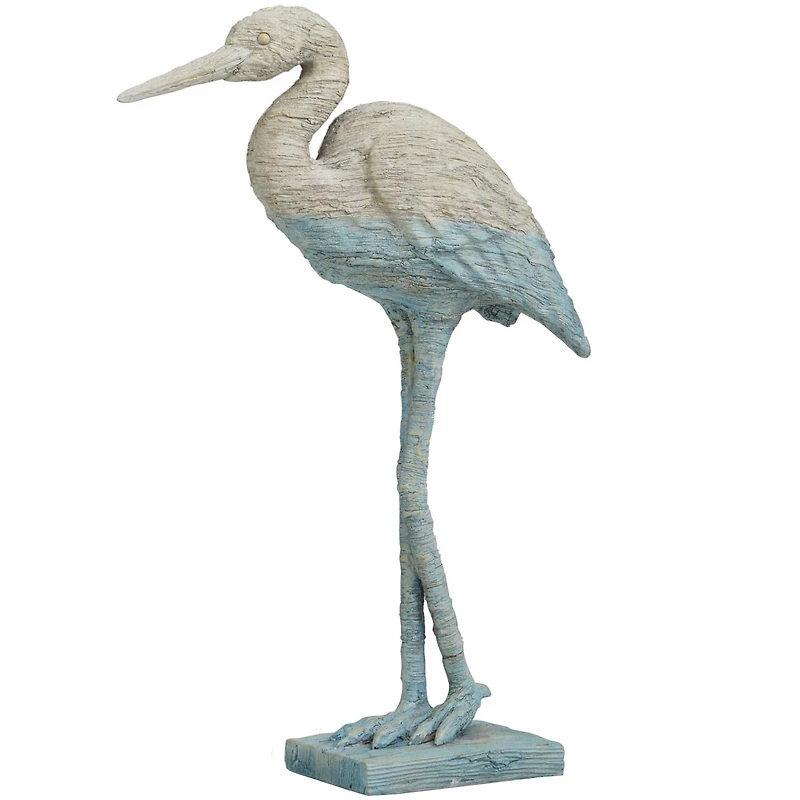 19" Light Blue Ombre Textured Flamingo Sculpture