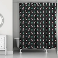 Holiday Llama Pattern Shower Curtain